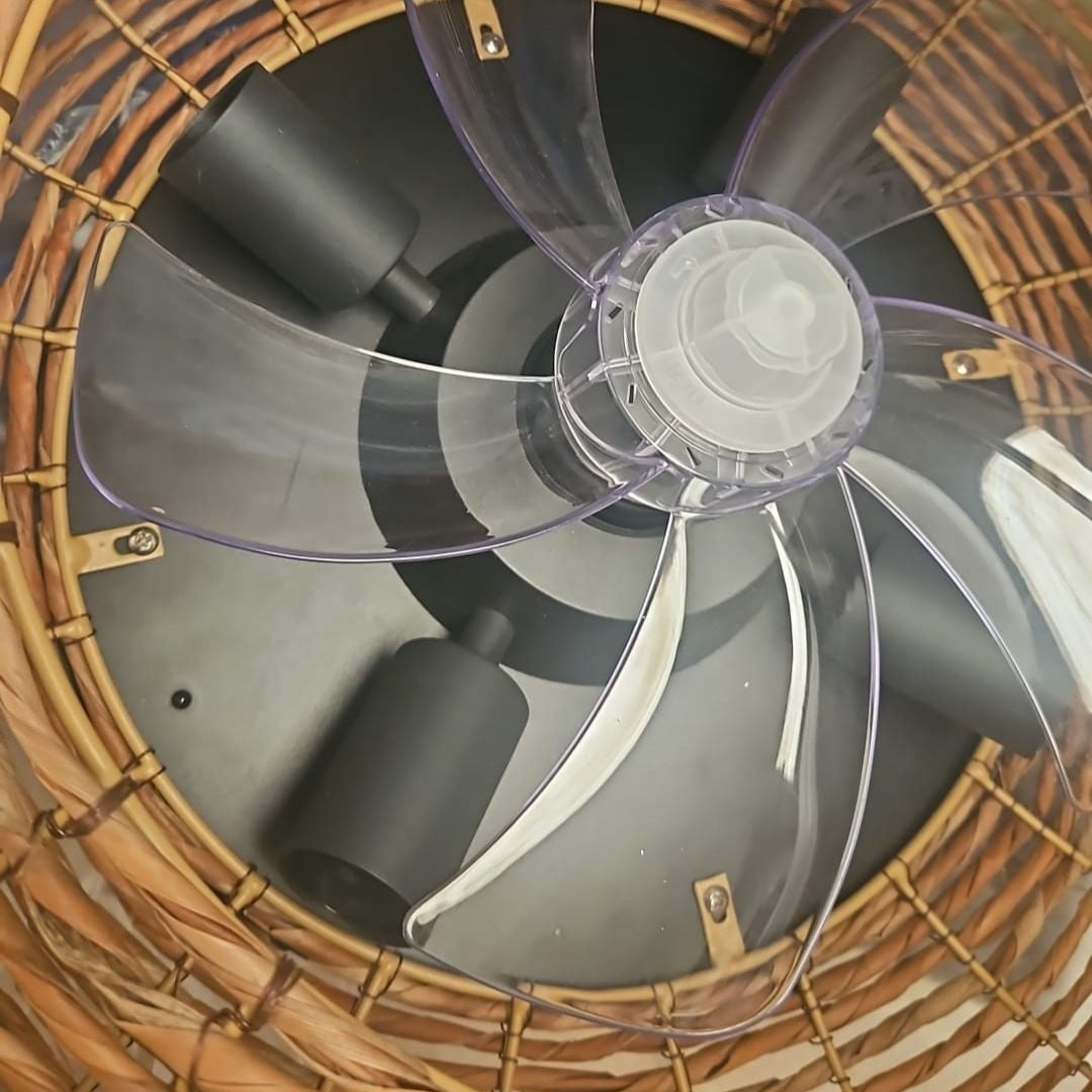 Ventilateur de plafond en rotin avec éclairage – Moteur CC et télécommande - 3