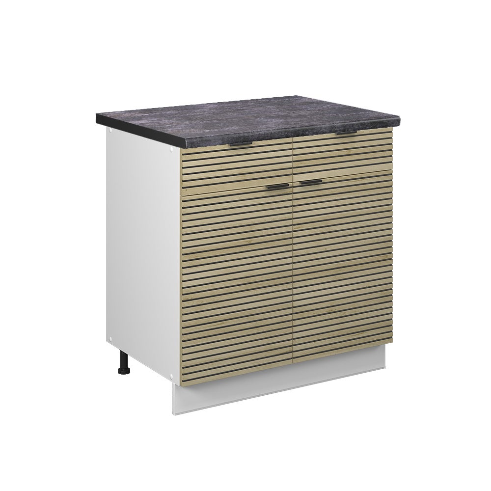 Vicco Szafka dolna do kuchni Fame-Line, Panel dębowy, 80 cm , BP Antracyt