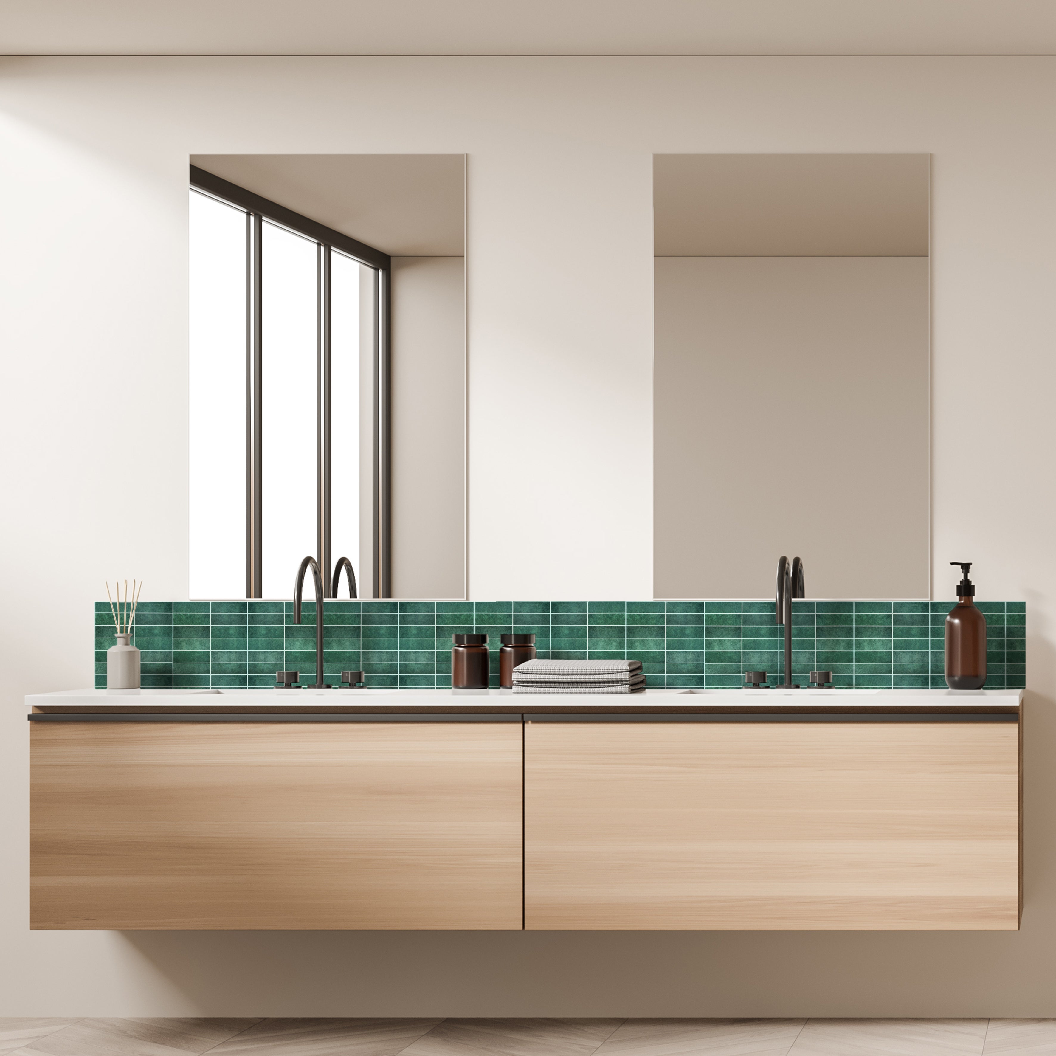 Crédence Adhésive - JE CHERCHE UNE IDEE - Souple - Rectangle - Vert - 3