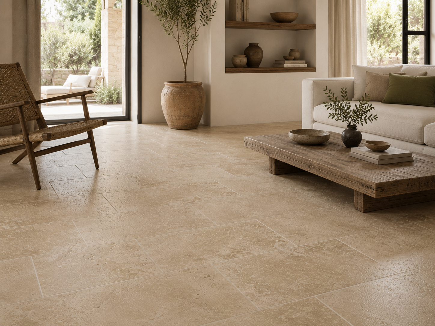 TRAVERTIN CLASSIC MIX BEIGE (1er choix), 40,6 X 61 EP 1,2cm, Pierre naturelle - intérieur/exterieur - 4