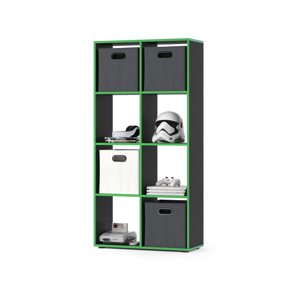 Vicco Meuble De Rangement Cube Noir 72 X 107.8 Cm - Séparateur De Pièce Avec 6 Étages Ouverts