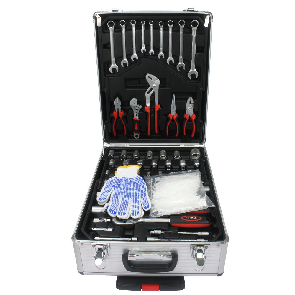 Kit d’outils de bricolage, coffret à outils à 4 tiroirs, boîte à outils roulante polyvalente pour entretien, jardin, propriétaires - 2
