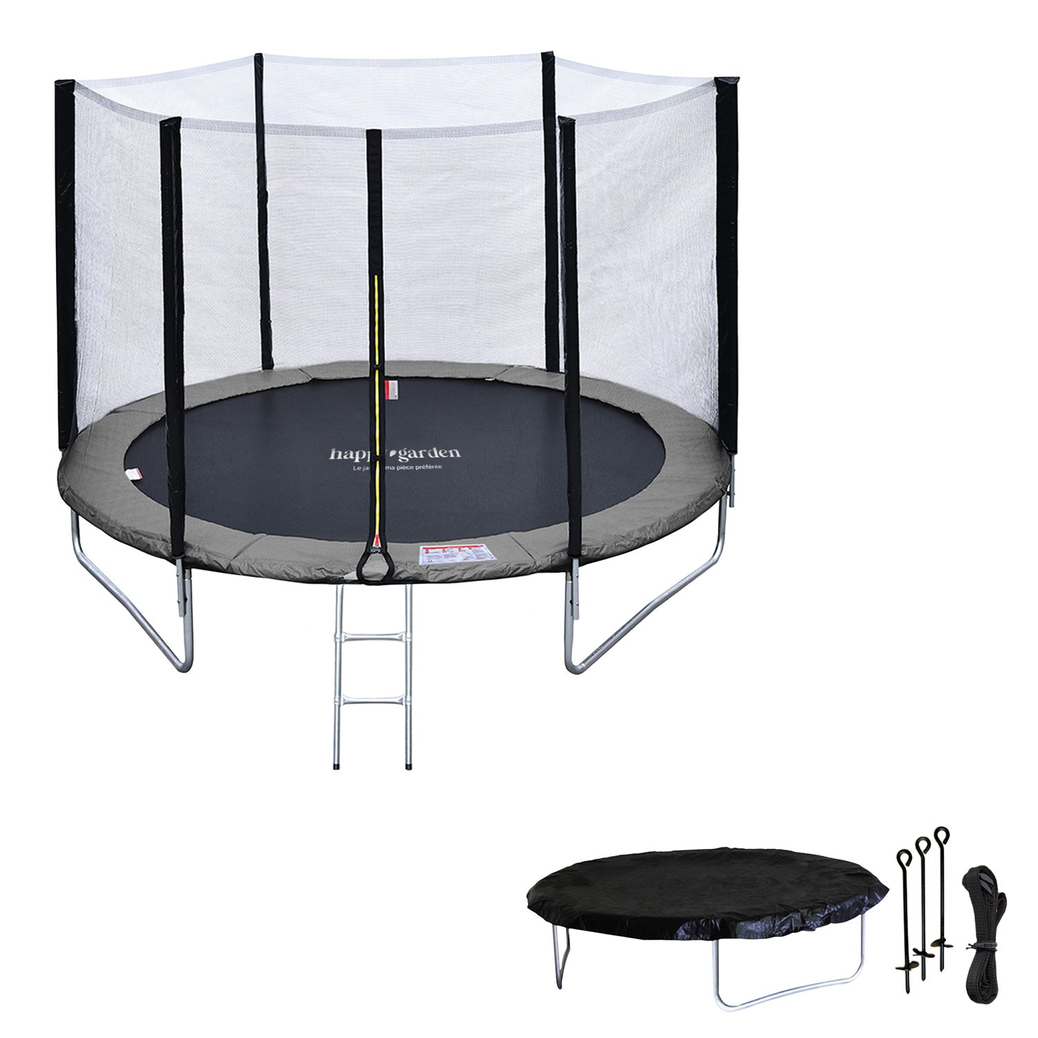 Pacote Premium Trampolim 180cm reversível rosa / cinza CAIRNS + rede, escada, cobertura e kit de ancoragem - 2
