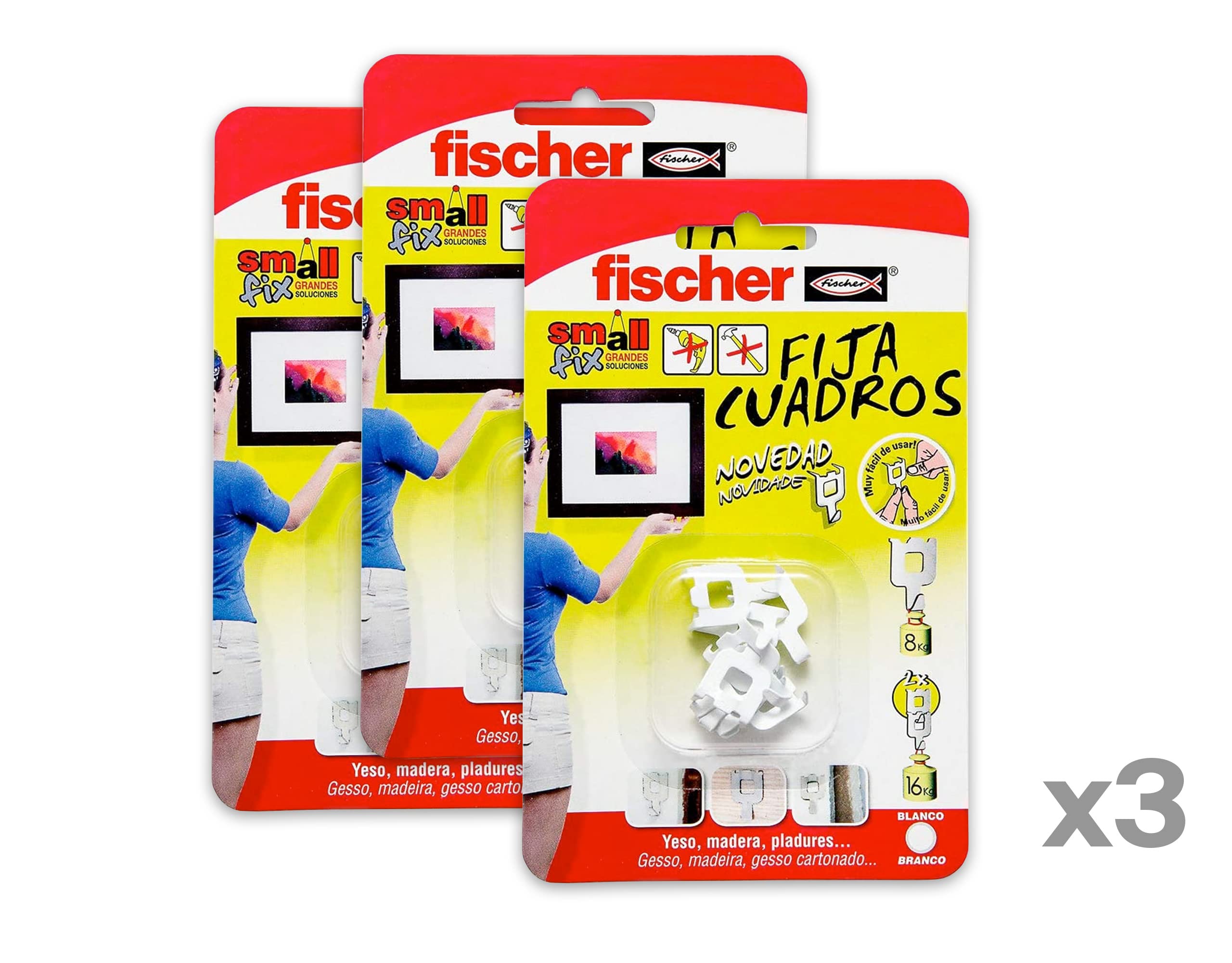 Ganci Per Quadri Fischer Fast&Fix - Per Cartongesso, Senza Trapano, Fino A 16 Kg, 8 Pezzi - Foto 9