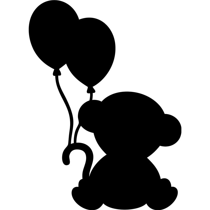 Adesivo ardesia Teddy con palloncini - Sticker adesivo - adesivi murali - 40x30cm - 2