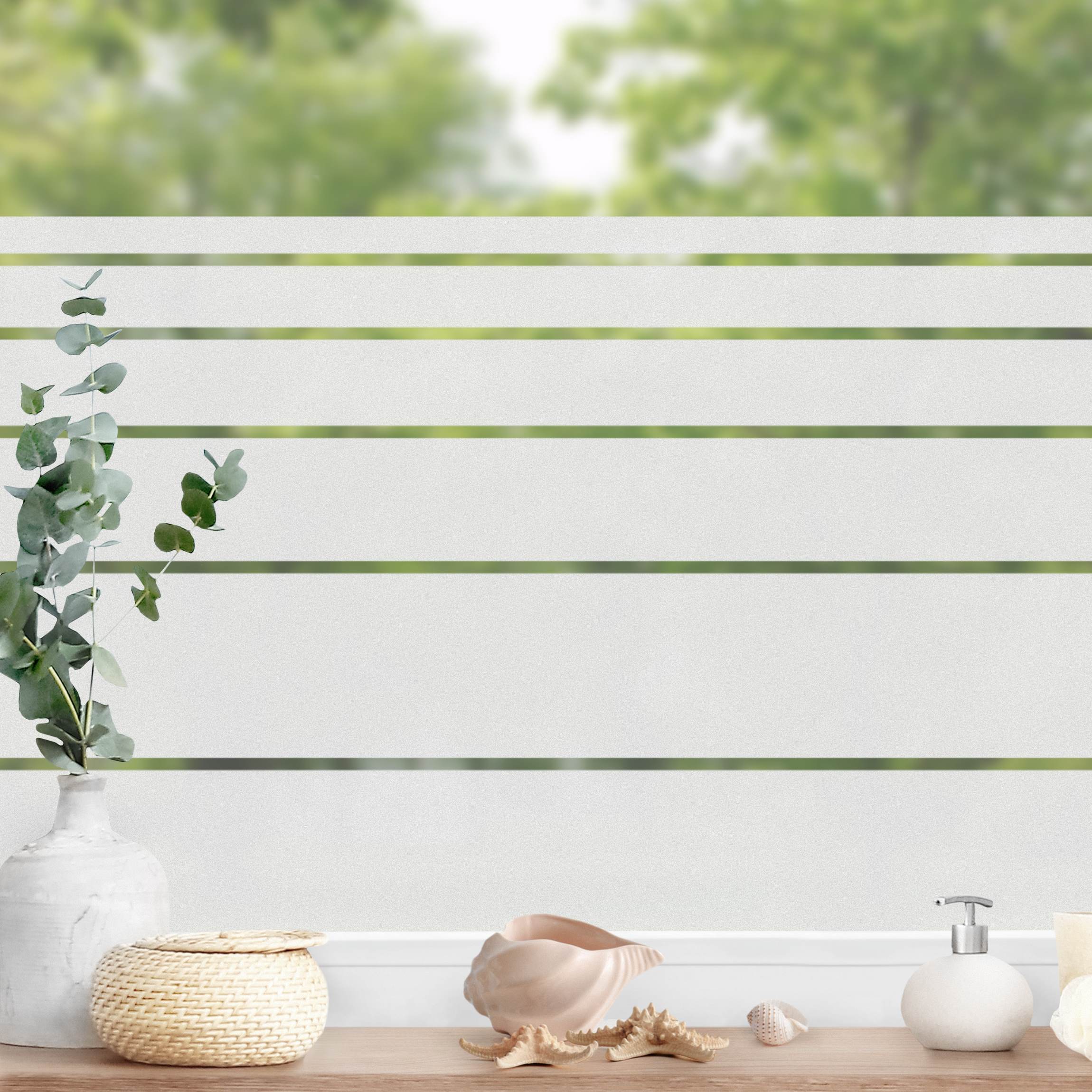 VELIMAX Pellicola Per Vetri A Canne 59,9 X 299,7 Cm - Effetto Satinato 3D - Adesiva Statica Per Privacy Bagno E Soggiorno - 4