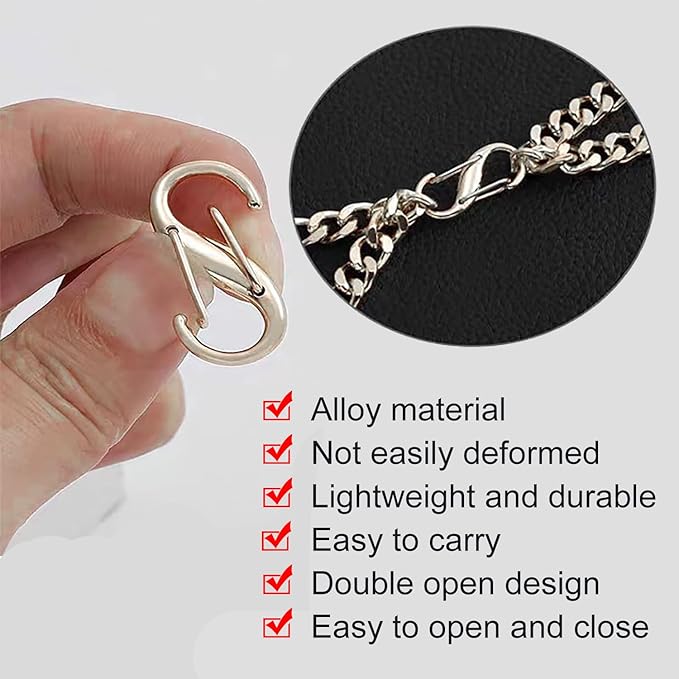 16 Pièces Double Clip à Ressort, Double Mousqueton, Clip Antivol pour sac à dos pour l'extérieur, la Randonnée et le Camping - 3