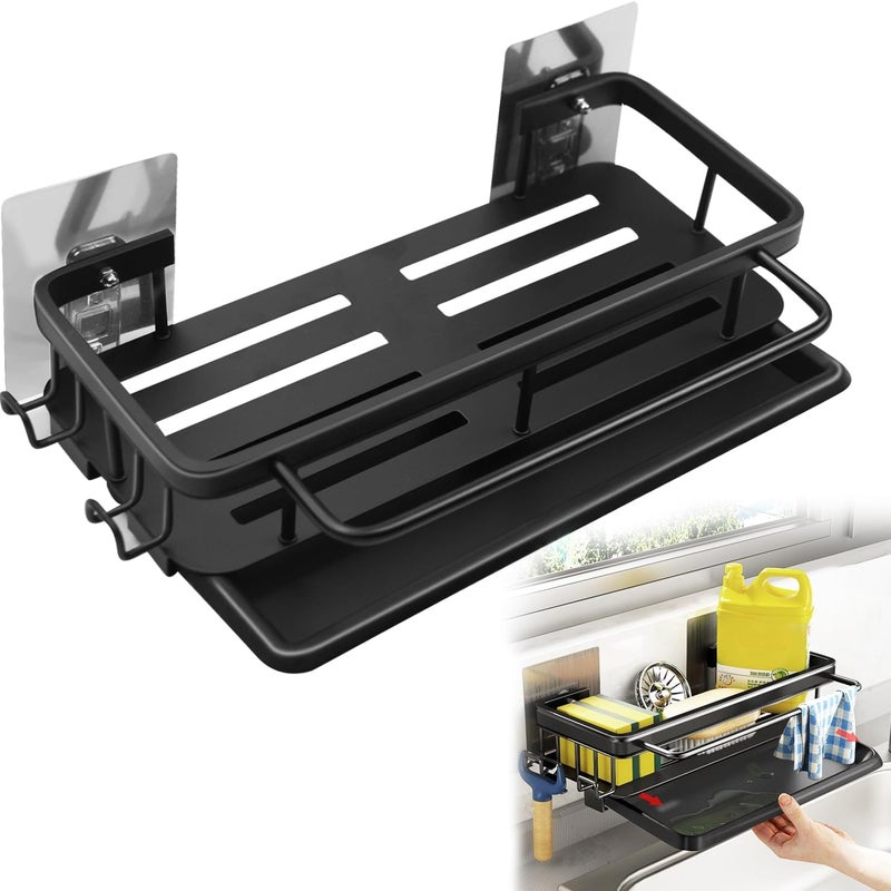 Stelaż ścienny na zlew kuchenny, ociekacz na przybory kuchenne, tacka ociekowa