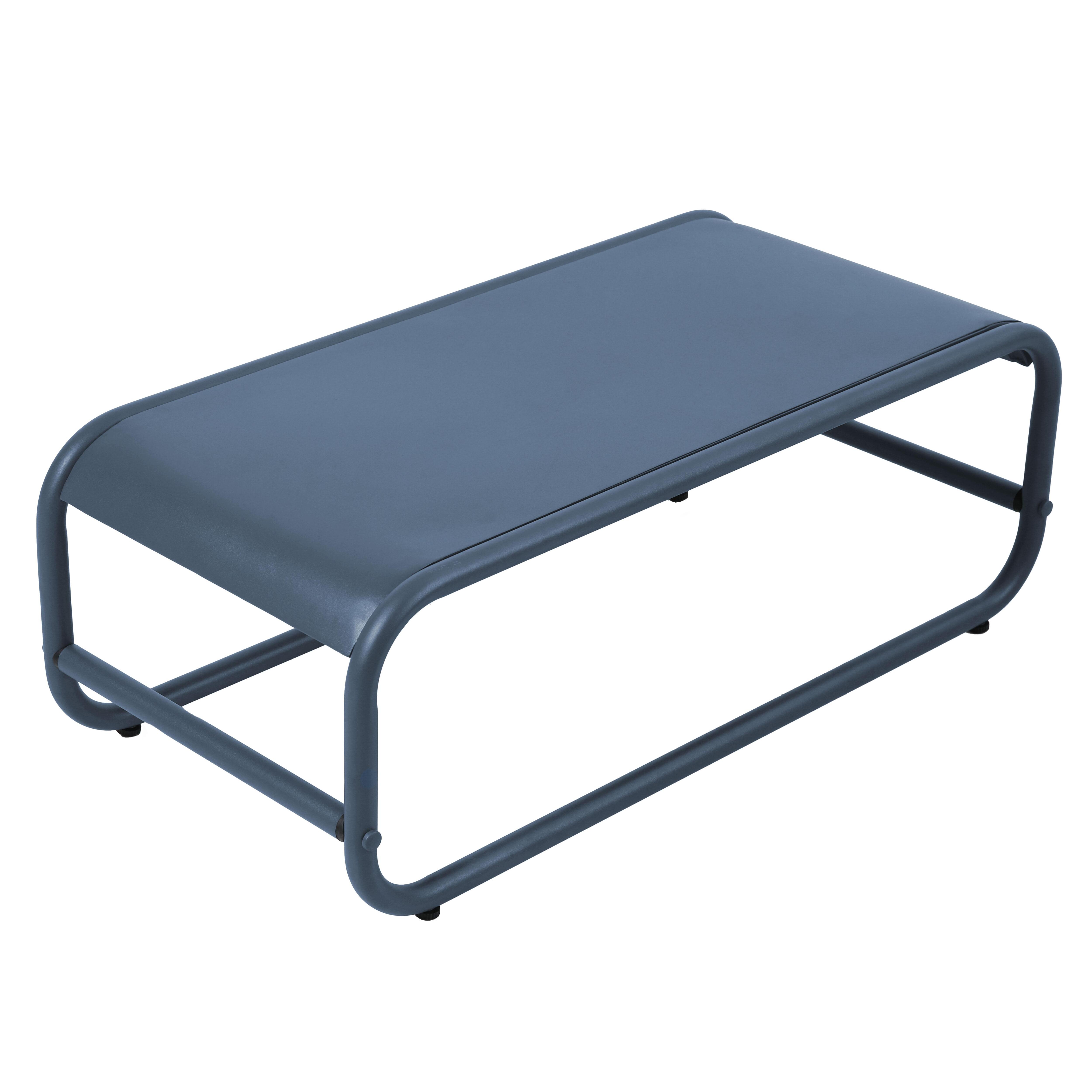 Table basse de jardin en métal 85x40x30 cm bleu pacific, Mixi - Oviala - 2
