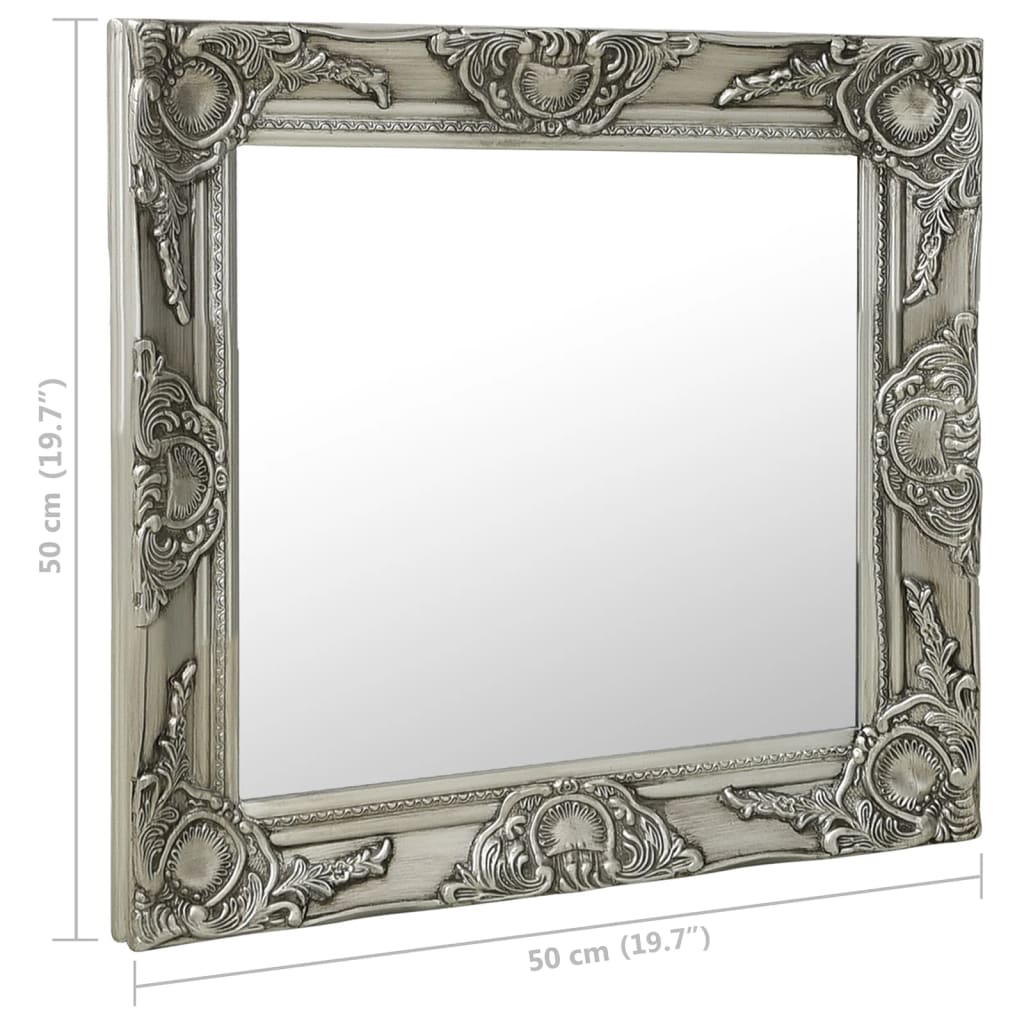 Maison Exclusive - SpeccMaison Exclusive - o da Parete Stile Barocco 50x50 cm Argento - 6