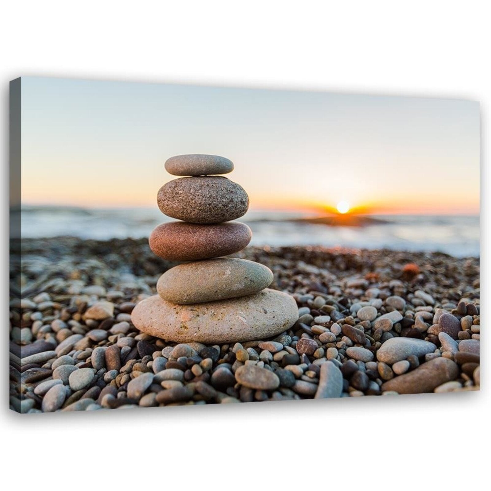 Obraz na płótnie, Kamienie zen na plaży 60x40