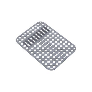 Tapis D'évier En Silicone - 40x29 Cm, Anti-dérapant, Résistant à La Chaleur (450°F), Avec Trous De Drainage, Gris Tapis Protection évier De Cuisine Antidérapant