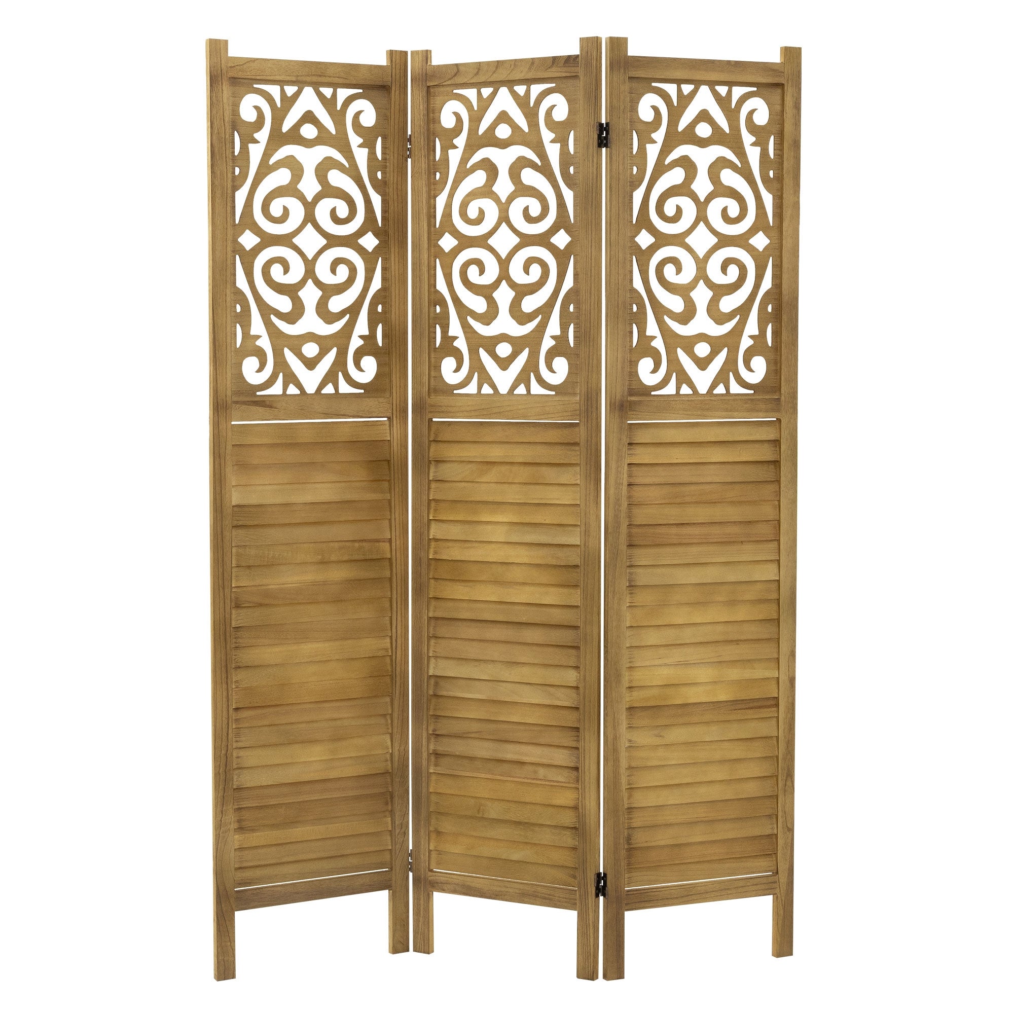 ML-Design dzielnik pokoju 3 czesciowy Tokio naturalny 170x121 cm drewniany skladany parawan wolnostojacy scianka dzialowa do sypialni i szatni