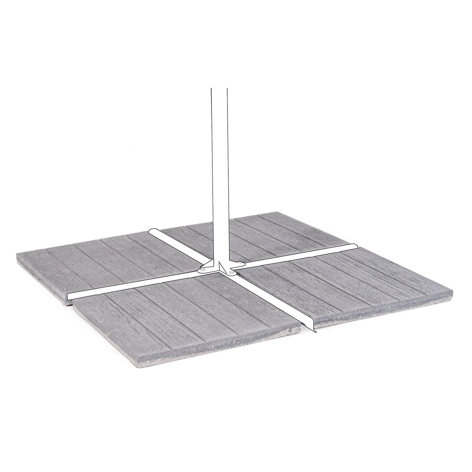 Marmette Base Ombrellone da Giardino in Cemento Set 4 50 x 50 Ghiaino Bizzotto - 8