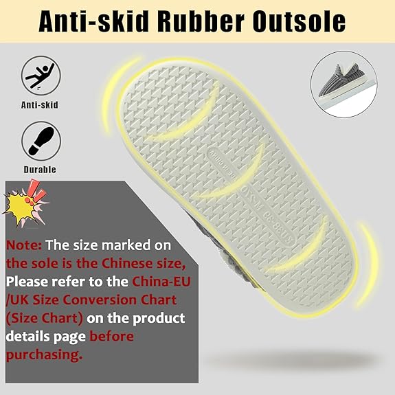 Pantoufles pour hommes et femmes, mules chaudes et confortables en mousse à mémoire de forme, antidérapantes, automne et hiver 38-39 - 5