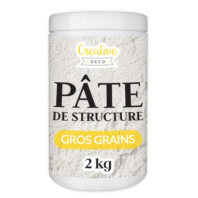 Creative Deco Modeling Paste Pâte de Structure Gros Grains 2kg | Pâte à Relief Peinture Acrylique | Modelling Paste | Pâte Texturée | Pate Structure