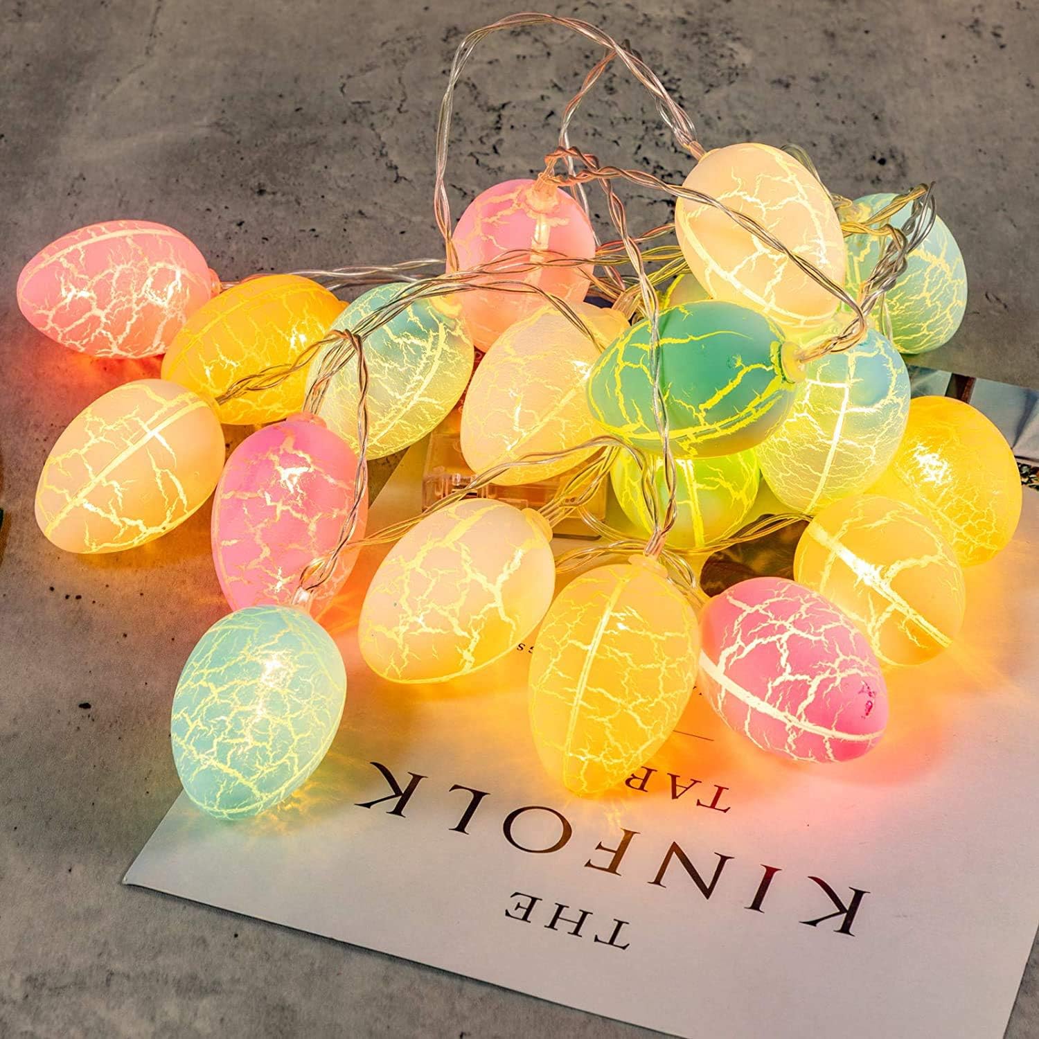 Decorazioni Pasquali all'Ingrosso, Uova di Vetro Decorative con LED, Ornamenti Pasquali in Vetro