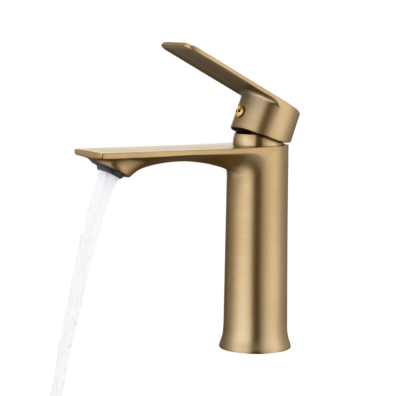 Luckyhome - Grifo De Lavabo Con Desagüe Emergente, Grifo Mezclador De Lavabo De Una Sola Palanca De Latón Para Agua Fría Y Caliente