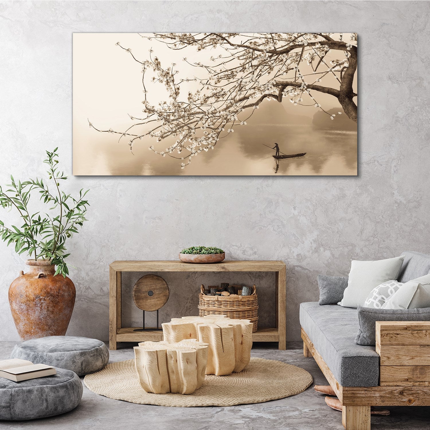 Impression sur Toile 140x70 cm Tulup – Tableau pour Décoration Murale Salon et Chambre – fleurs de cerisier - 4