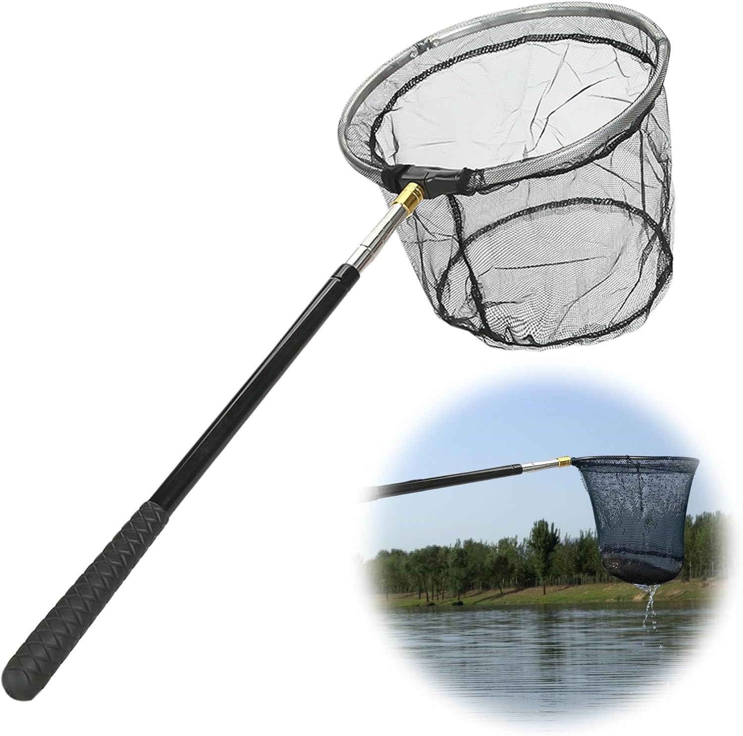 Teleskopowy podbierak dla dzieci, składany podbierak wędkarski, podbierak teleskopowy 150 cm, akcesoria wędkarskie outdoor