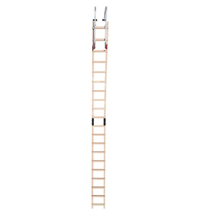Echelle plate de toit en bois pour couvreur avec crochet de toit 5m Hailo Safety Roof