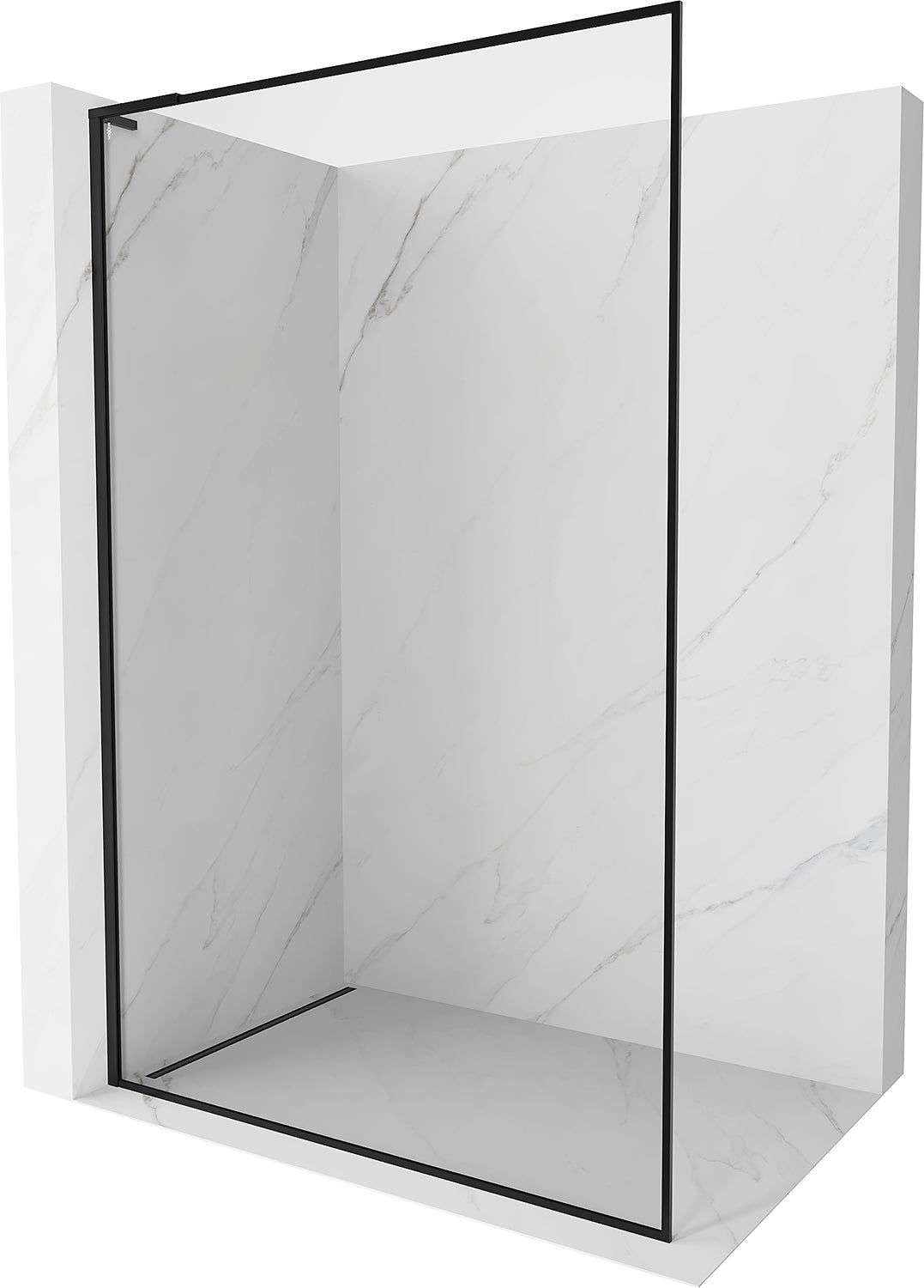 Mexen Kioto-F L ścianka prysznicowa Walk-in z ramką 115 x 202 cm, transparent 8 mm, czarna - 800-115-174-70-00