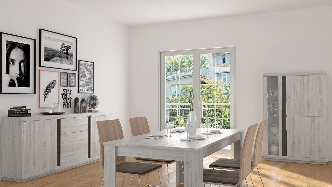 Salle à manger complète LISA Gris - 2