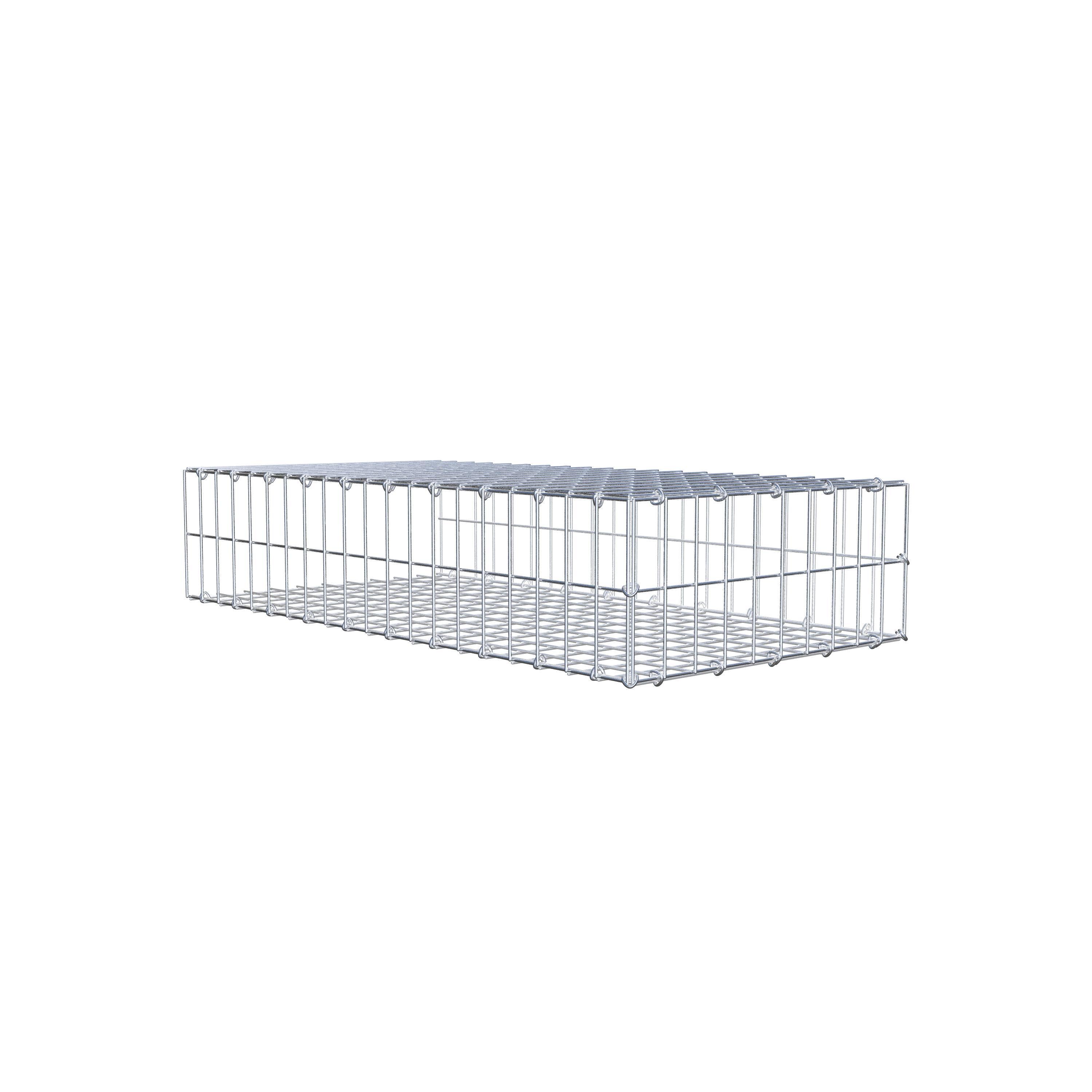 Gavión para alargar en acero galvanizado 100x20x50cm (LxAxP), malla 5 x 10cm, Anillo en C, sin rejilla frontal - 7