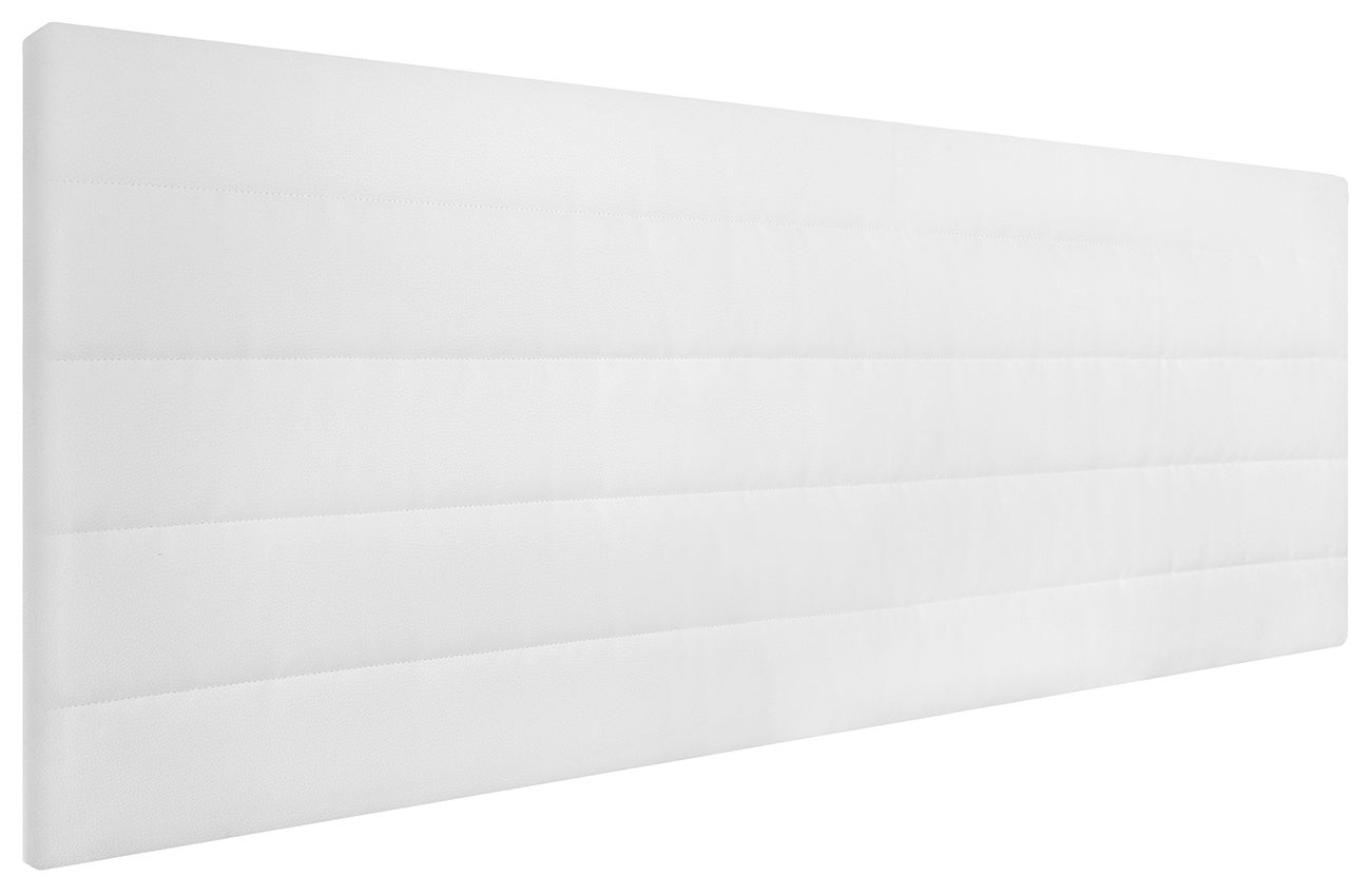 Banco Tapizado Para Pie De Cama, 113 Cm, Polipiel Acolchado Blanco, Patas Metálicas, Fácil Montaje
