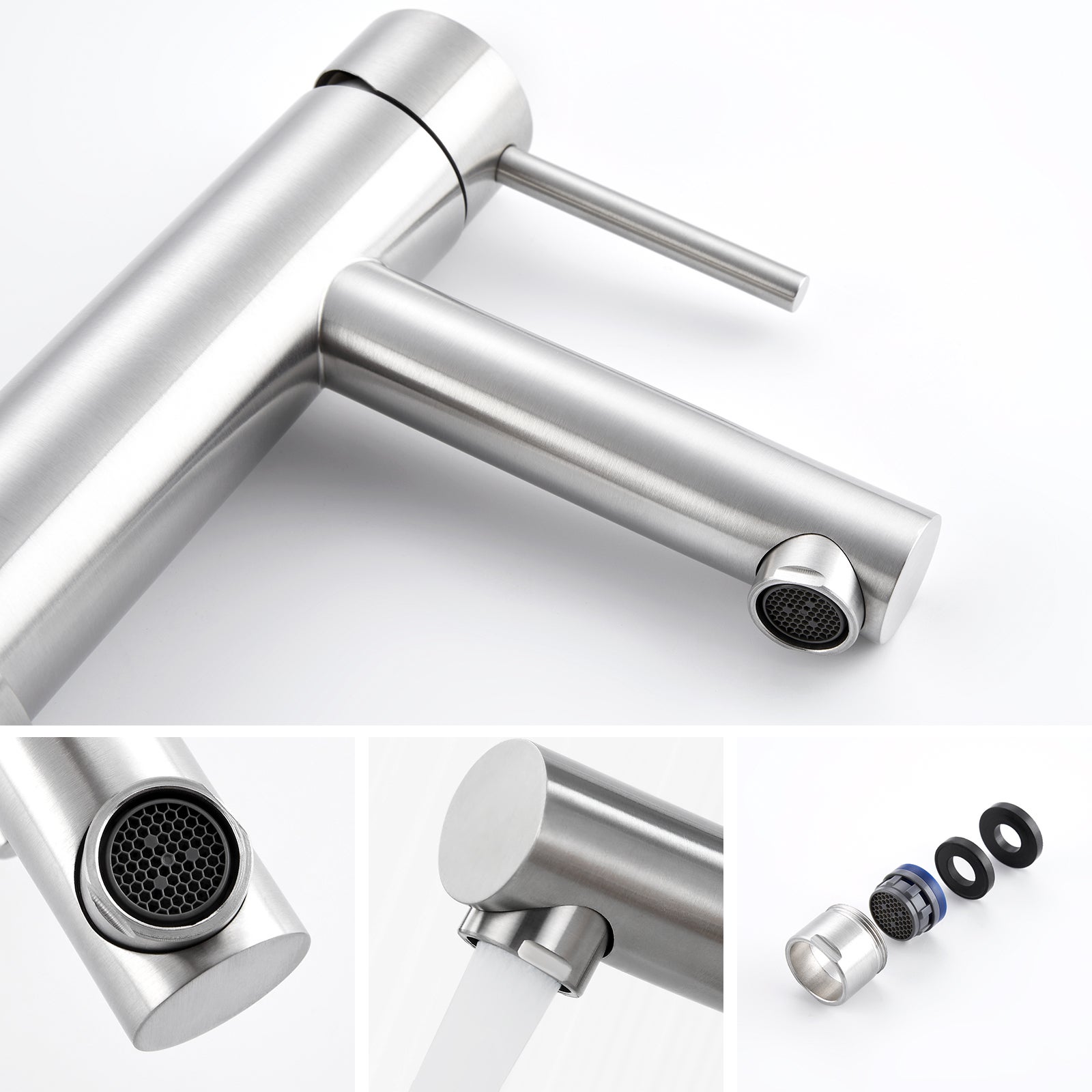 Cecipa max Mitigeur de Lavabo Brossé M Mitigeur pour Lavabo de Salle de Bain Robinet de Lavabo pour Salle de Bain Eau Froide et Chaude - 5