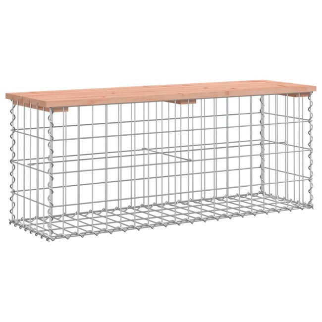 VidaXL Panca Giardino Design Gabbione In Legno Massello Di Douglas - 184x71x65,5 Cm - Panchina Esterna Resistente