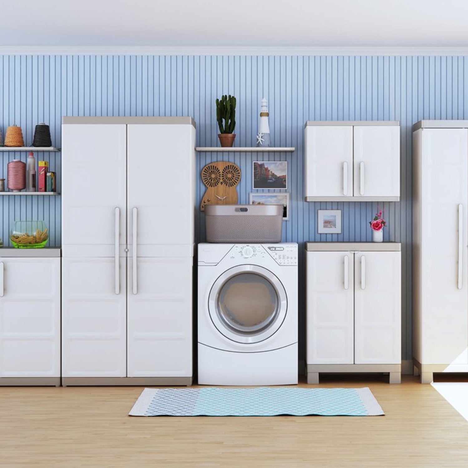 Armoire en résine Exellence XL porte-balai cm 89x54x182 h - 4