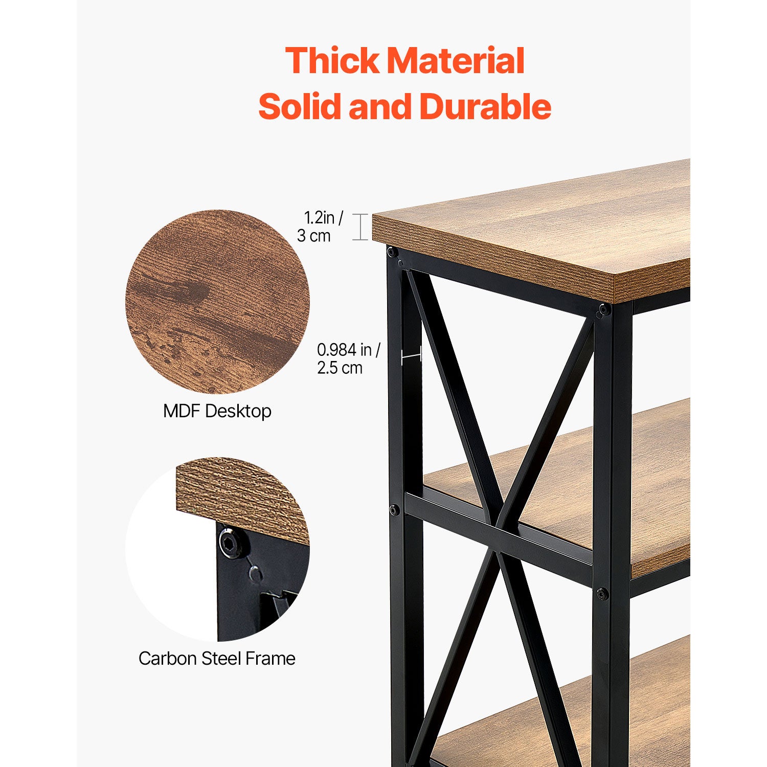 Table console étroite,SucceBuy 55,1 pouces,table entrée 3 niveaux,cadre métal,pour entrée,chambre - 6