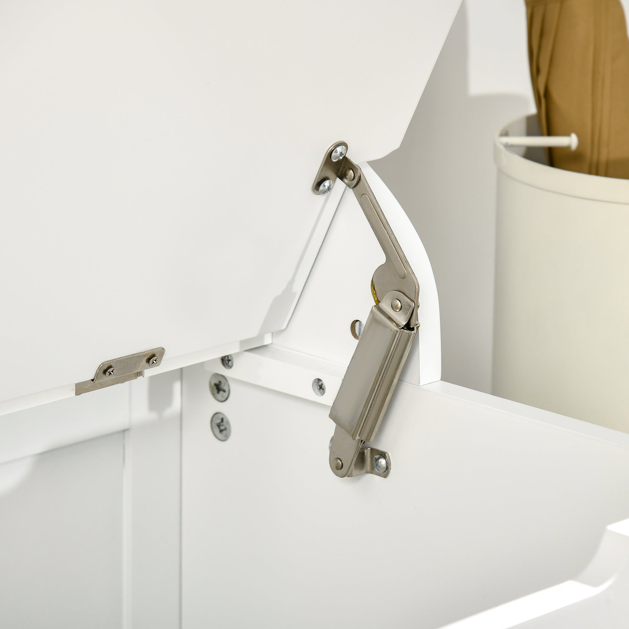 HOMCOM Appendiabiti Con Panca Contenitore In Mdf, Per Casa E Ingresso, Max.100kg - 71.5 X 39.5 X 170cm, Bianco - 9