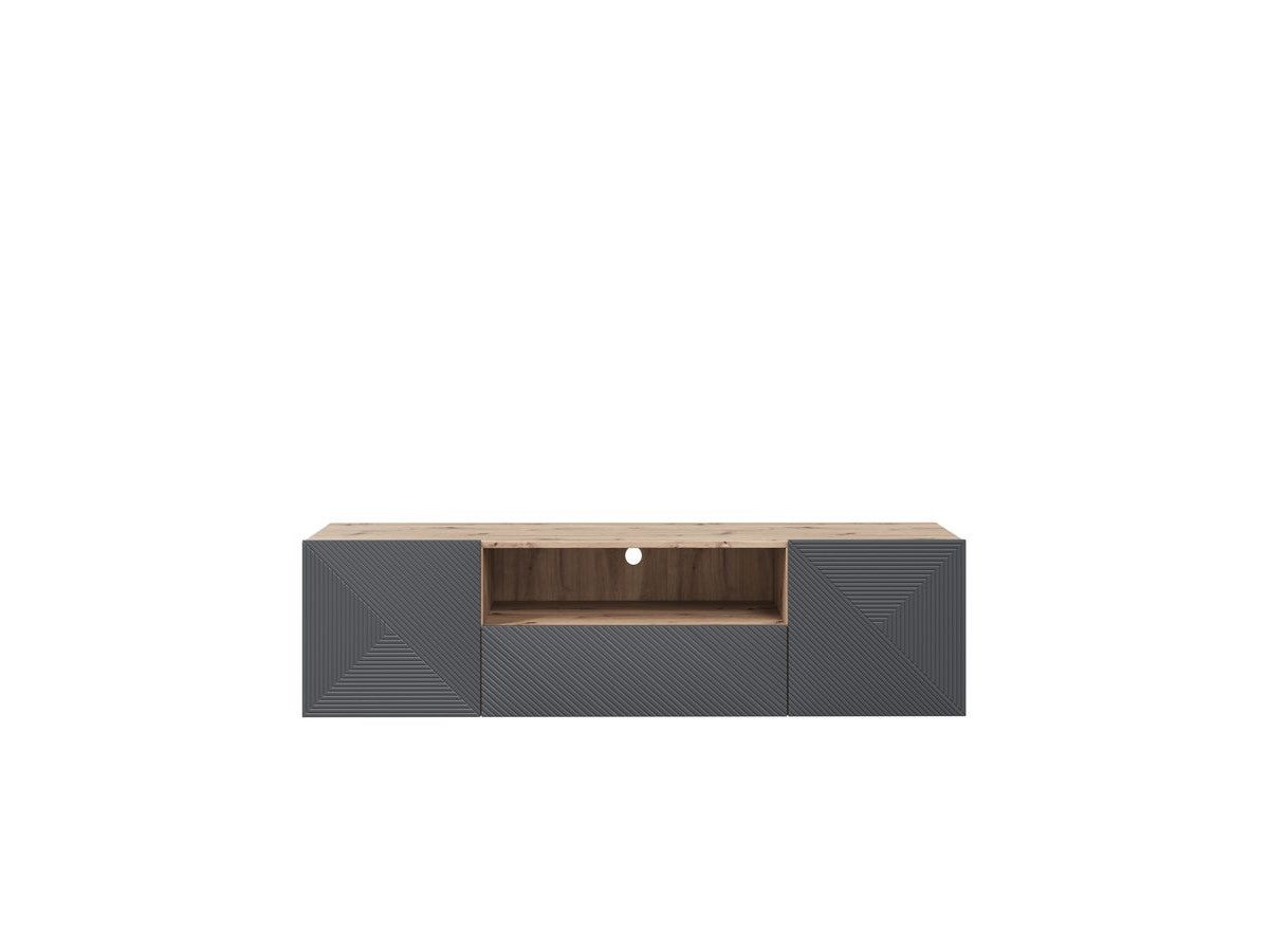Meuble TV suspendu 167 cm ALICE BOBOCHIC Gris foncé | Leroy Merlin