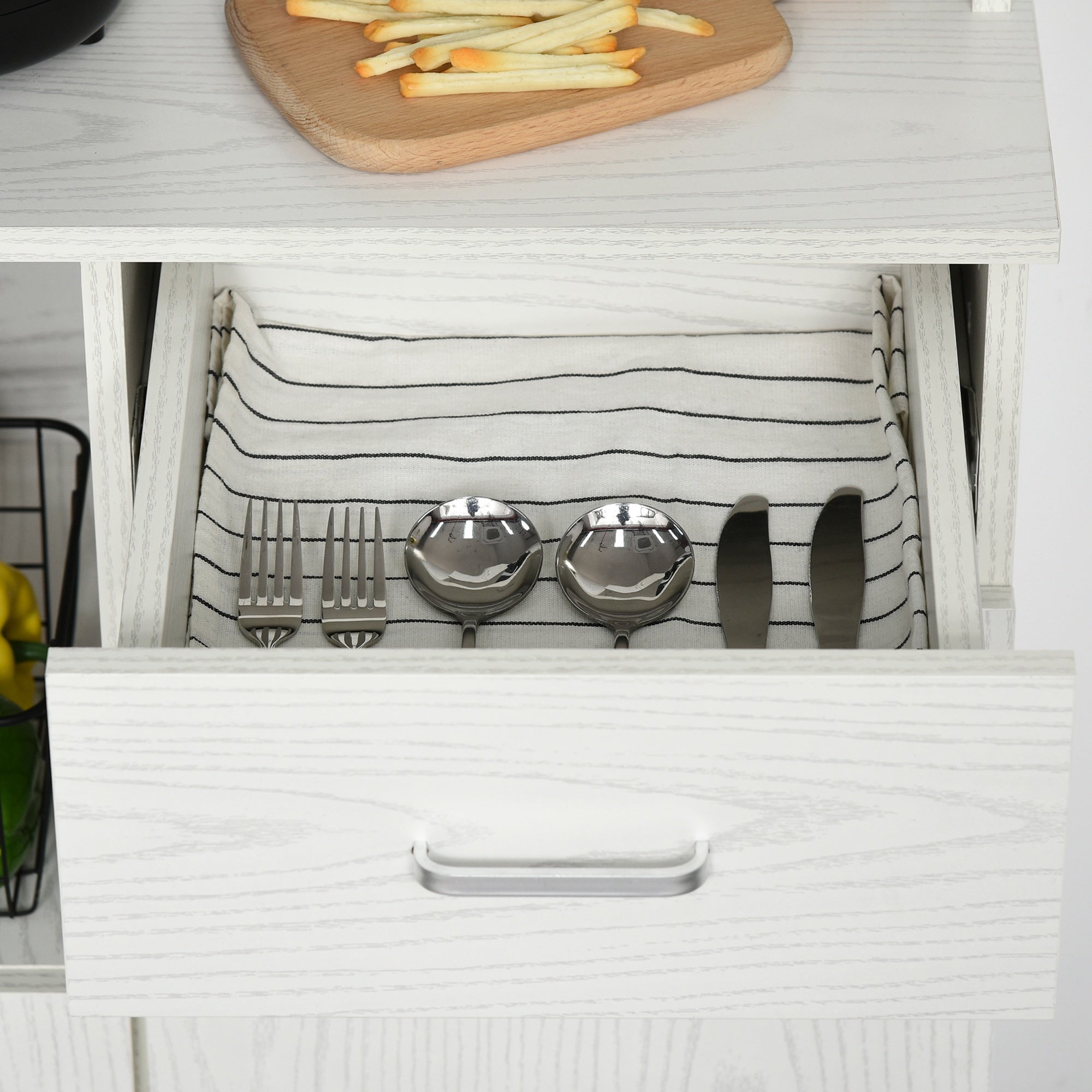 Mueble auxiliar de cocina Homcom blanco 71x41x178 cm - 5