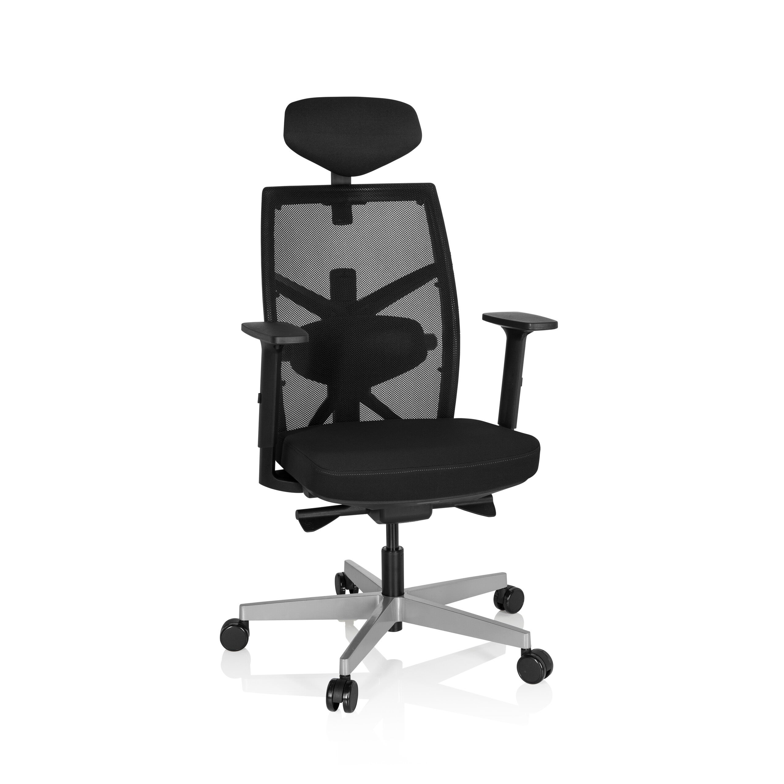 Krzesło biurowe / krzesło obrotowe Tkanina BELLAC czarna hjh OFFICE