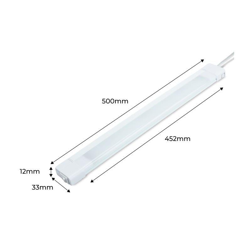 Réglette LED sous meuble cuisine 8W - 50cm - Blanc Chaud - 8