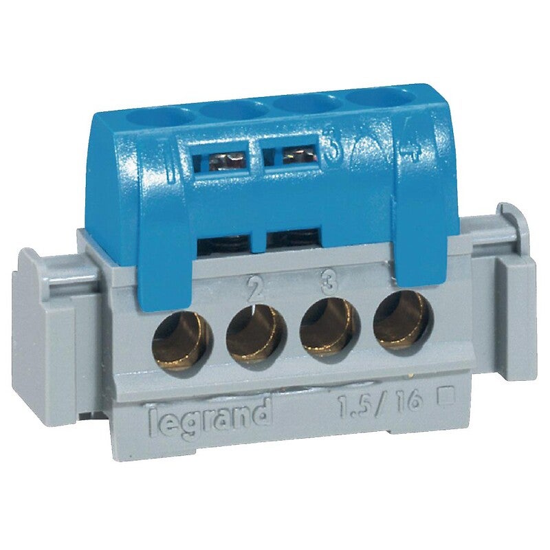 Bornier de répartition isolé 8 connexions 1,5mm² à 16mm² phase LEGRAND 004852 - 4