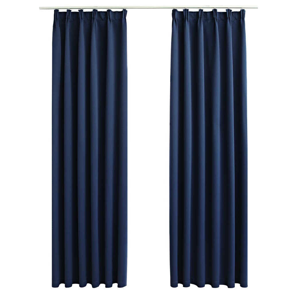 2 piezas cortinas opacas   cortinas oscurantes con ganchos azul 140x245 cm cfw31364