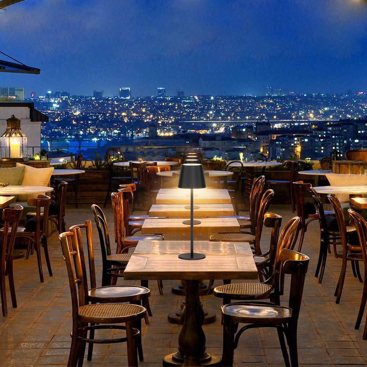 Sientice Lot de 2 lampes de table sans fil, lampes de bureau rechargeables étanches IP54, 3 températures de couleur à gradation continue - 8