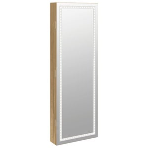 Lyrlody Portagioie In Pelle PU Bianco Con Interno In Legno - Organizer Con Ganci Per Collane, 23x17x8,5 Cm