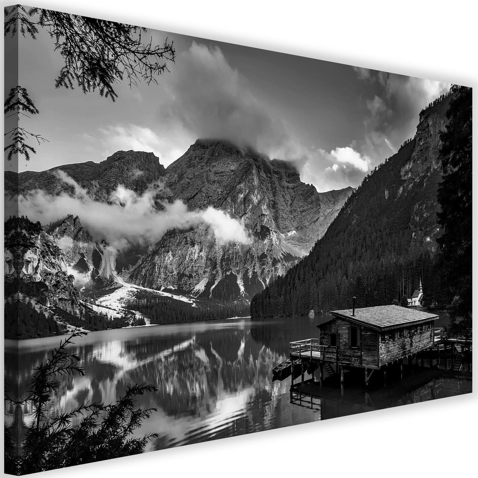 Tableau maison lac alpin 2 - 90 x 60 cm | Leroy Merlin