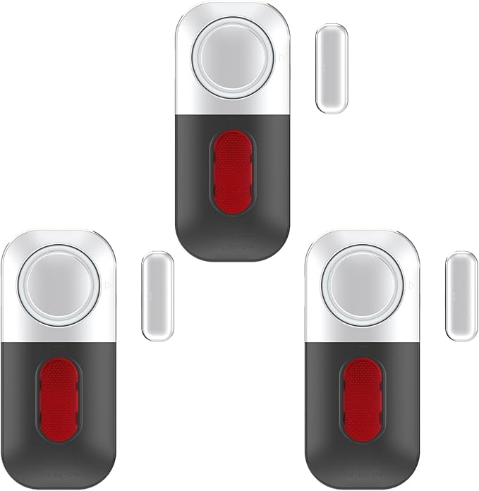 3-częściowy magnetyczny alarm do drzwi i okien – 125 dB – czujnik włamania – łatwy montaż – do altan ogrodowych, sypialni i hoteli
