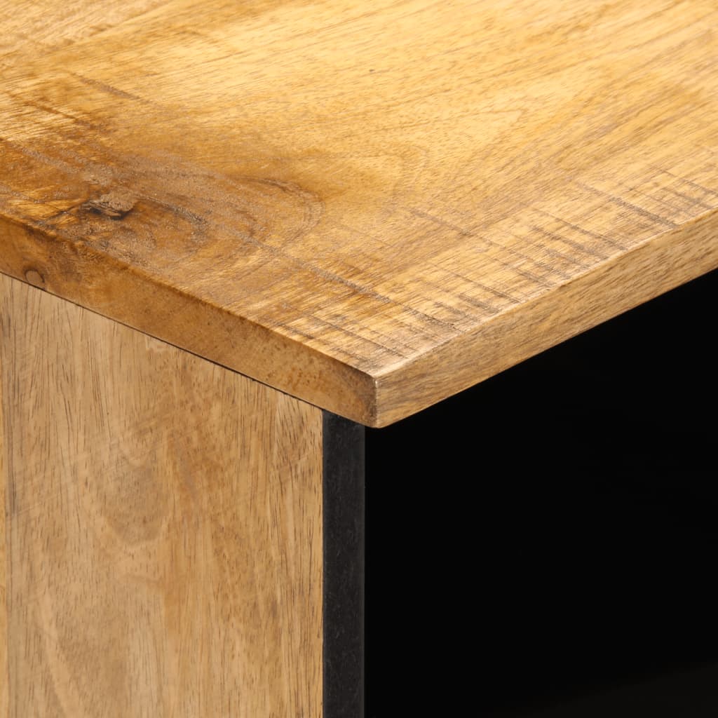 2 pcs Mesas de cabeceira，Mesita de noche，Mesa Auxiliar 40x34x46 cm mangueira áspera maciça CFW559879 - 7