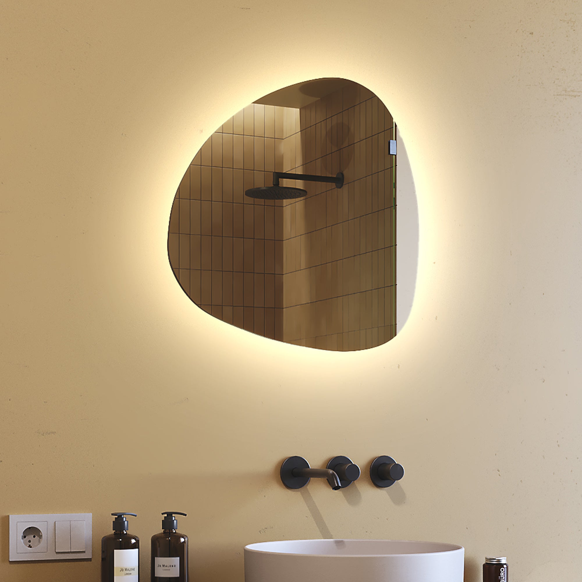 Lustro z podświetleniem LED Łazienka (54x54cm) Lustro z podświetleniem LED (JAJ221) Neutralna biel 4500K