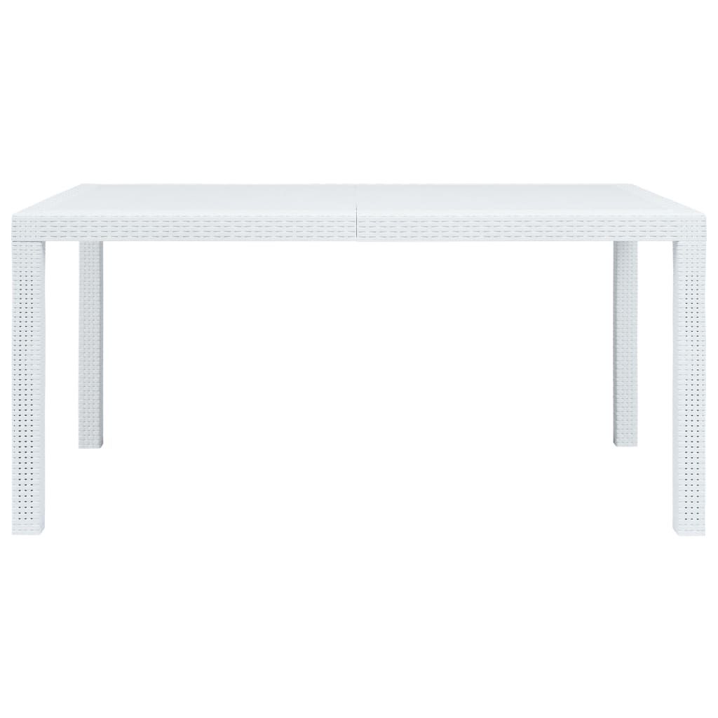 Maison Exclusive - Tavolo da Giardino Bianco 150x90x72 cm in Plastica Stile Rattan - 2