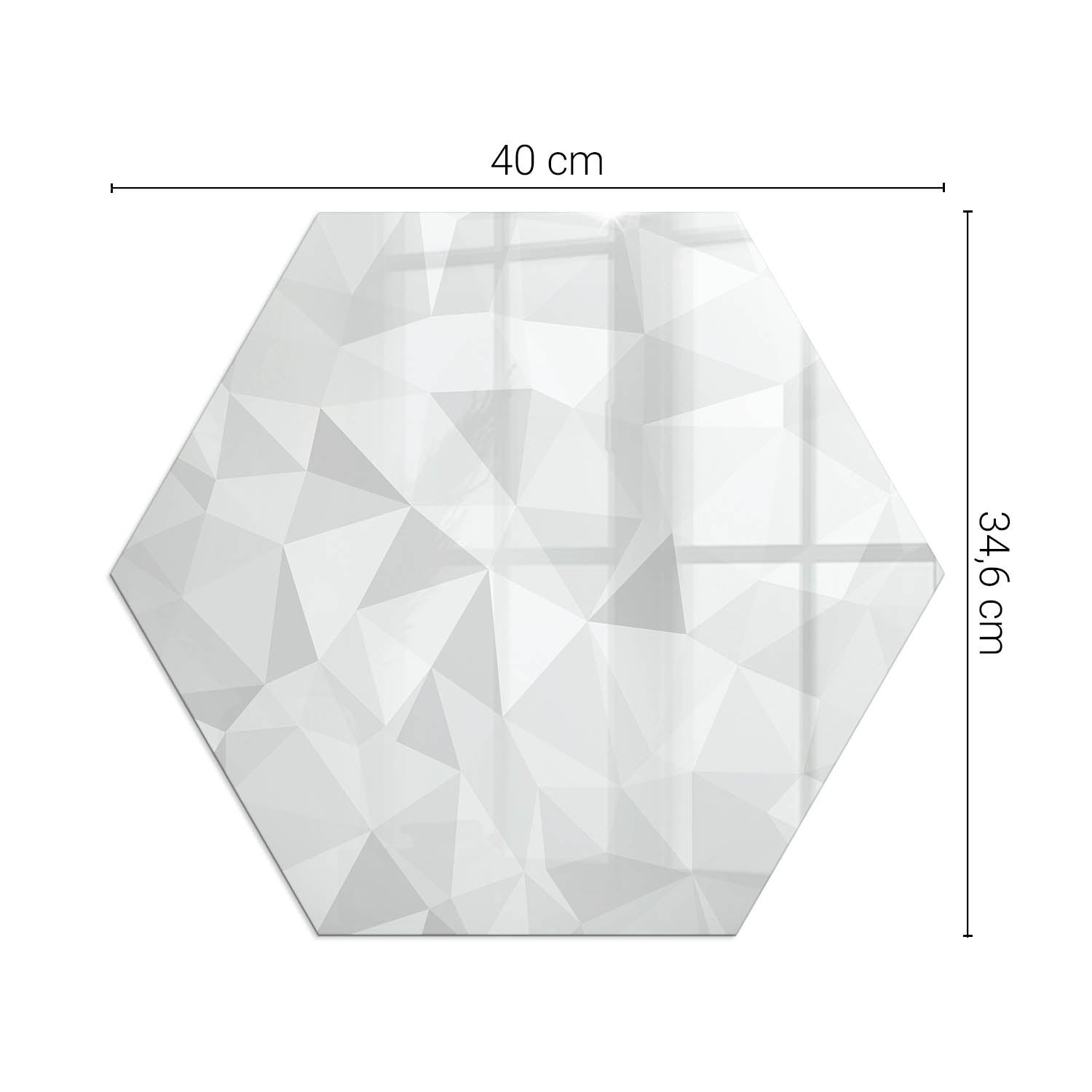 Ochronna szklana podkładka pod kominek - 40 cm - Abstrakcyjny wzór geometryczny - TULUP - 2