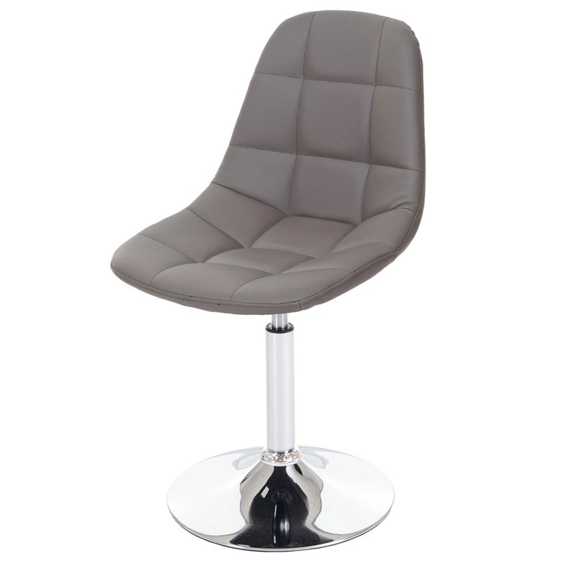 Krzesło do jadalni HWC-A60, krzesło obrotowe, retro 50s design ~ sztuczna skóra taupe-szary, chromowana podstawa