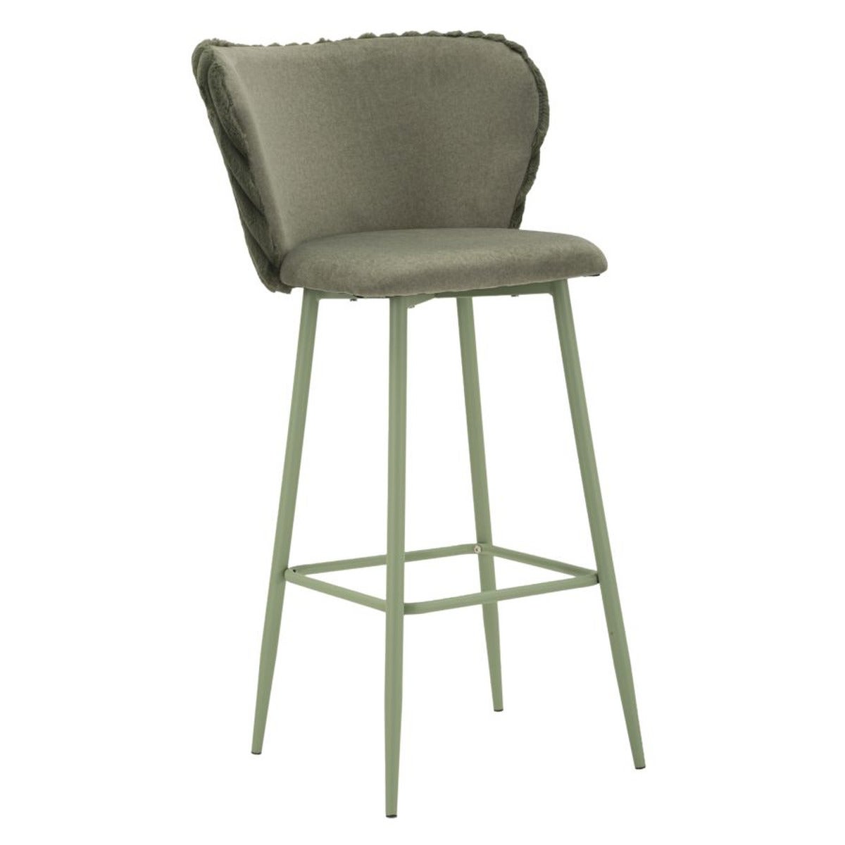 Zestaw 2 wysokich stołków Roscoe, Poliester, Zielony, Seven Design
